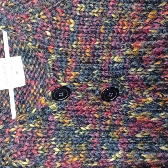 Relativity sweater, wool blend, mohair, alpaca,  acrylic 3/4 sleeves, green tone - Picture 2 of 5